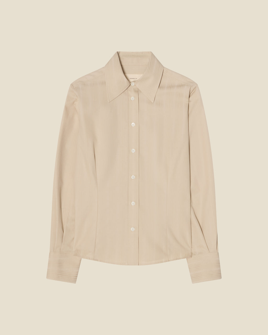 Martha Off White Satin flat (beige background)