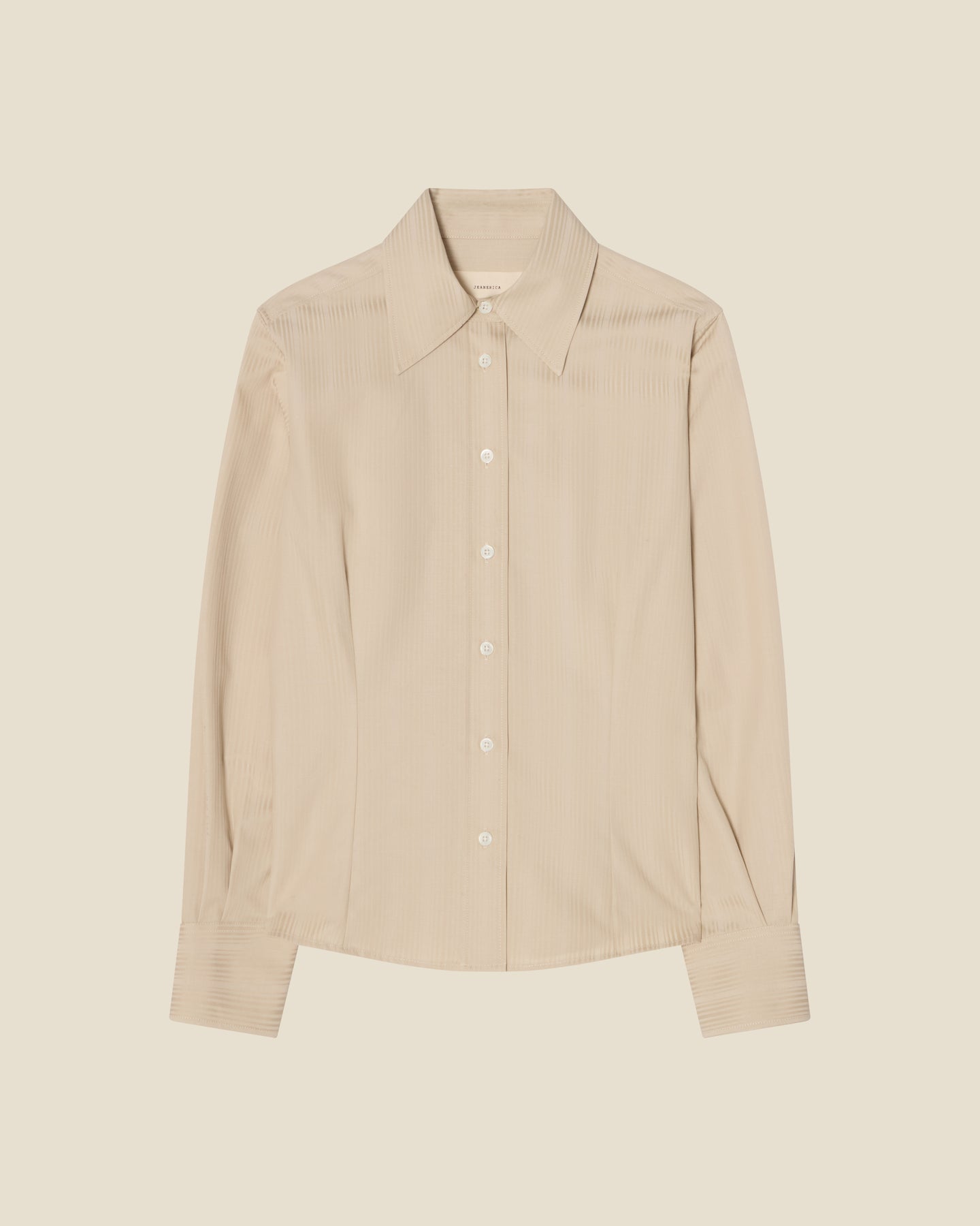 Martha Off White Satin flat (beige background)