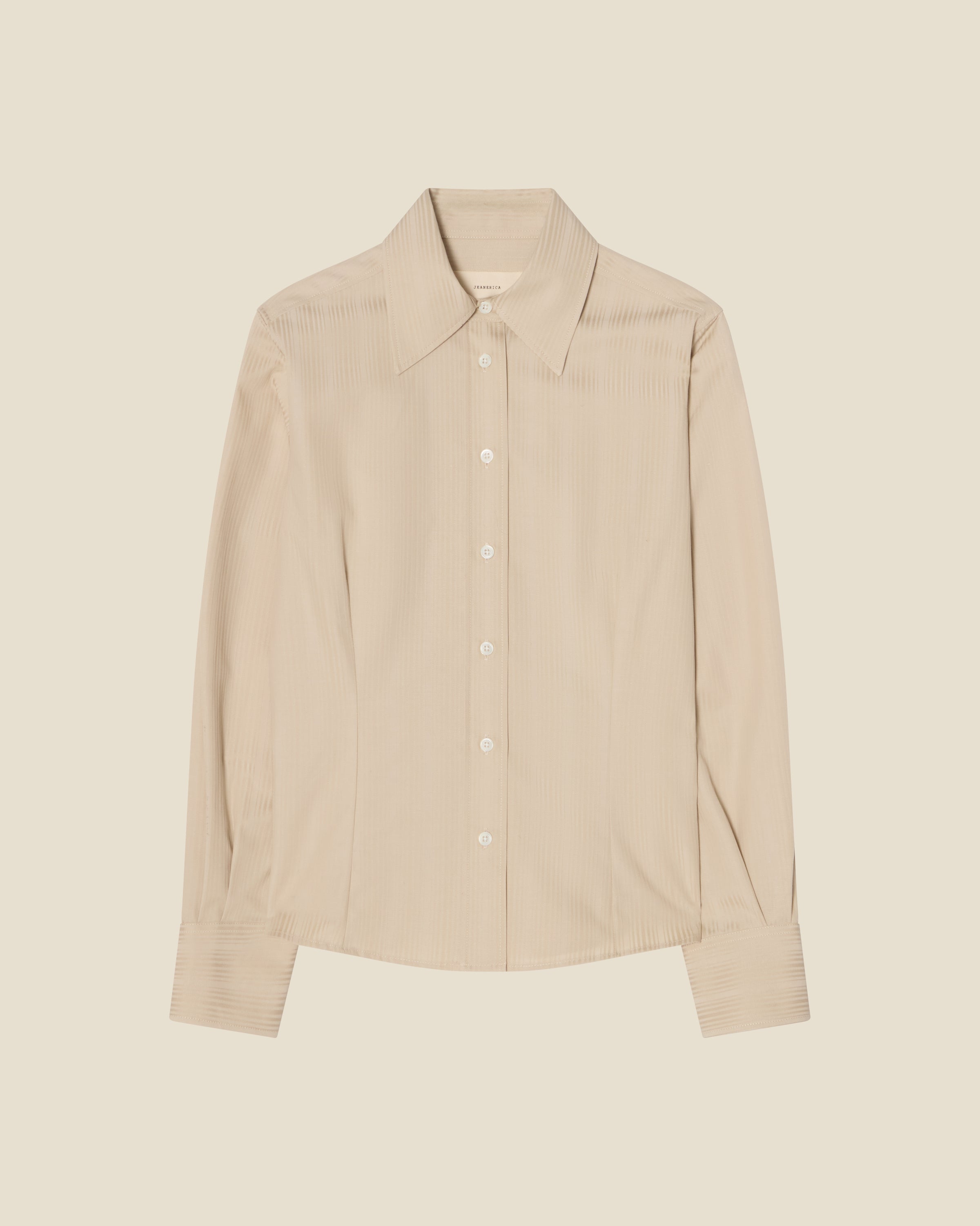 Martha Off White Satin flat (beige background)