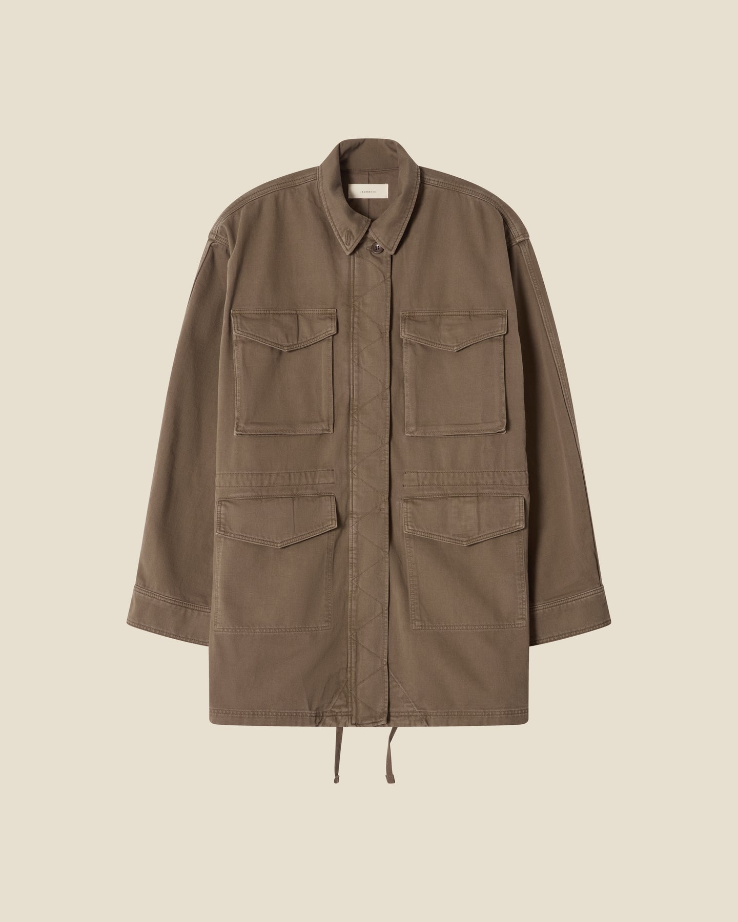 Paul Khaki Green flat (beige background)