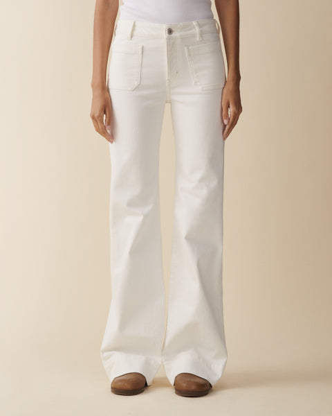 Women's St Monica Low-Rise Flare Jeans Natural White - Jeanerica