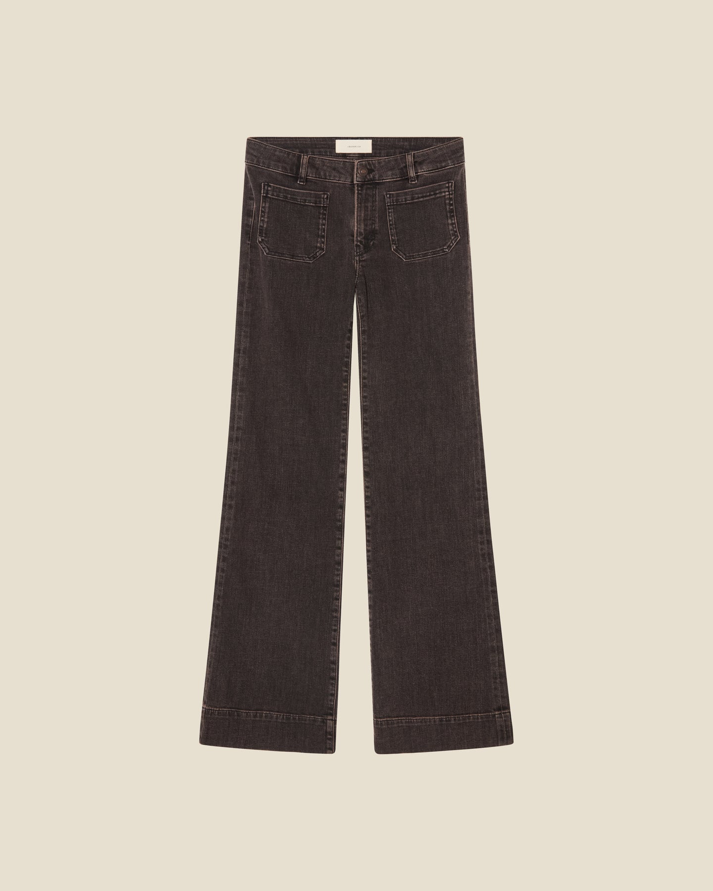 St Monica Low Brown Overdye flat (beige background)
