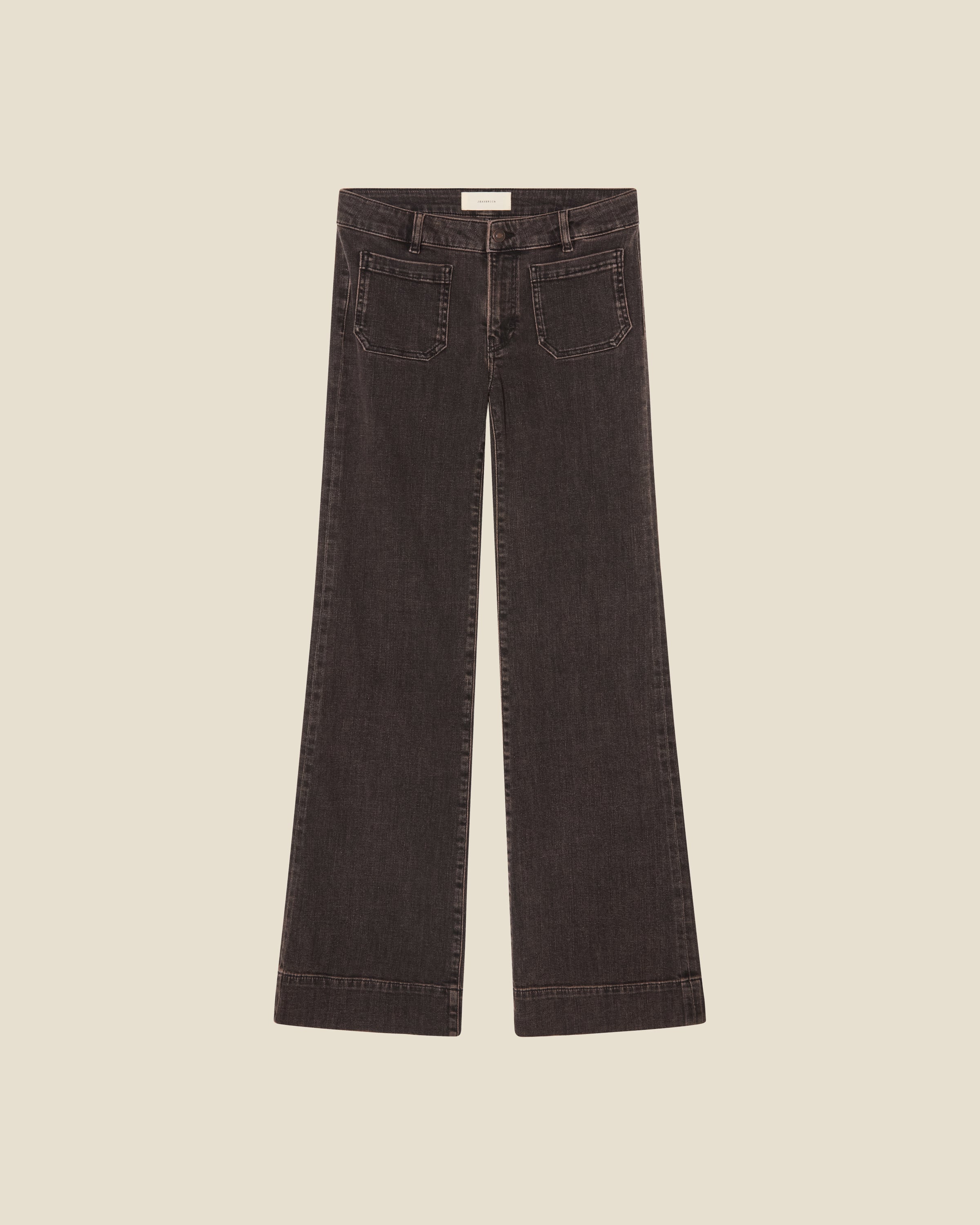 St Monica Low Brown Overdye flat (beige background)