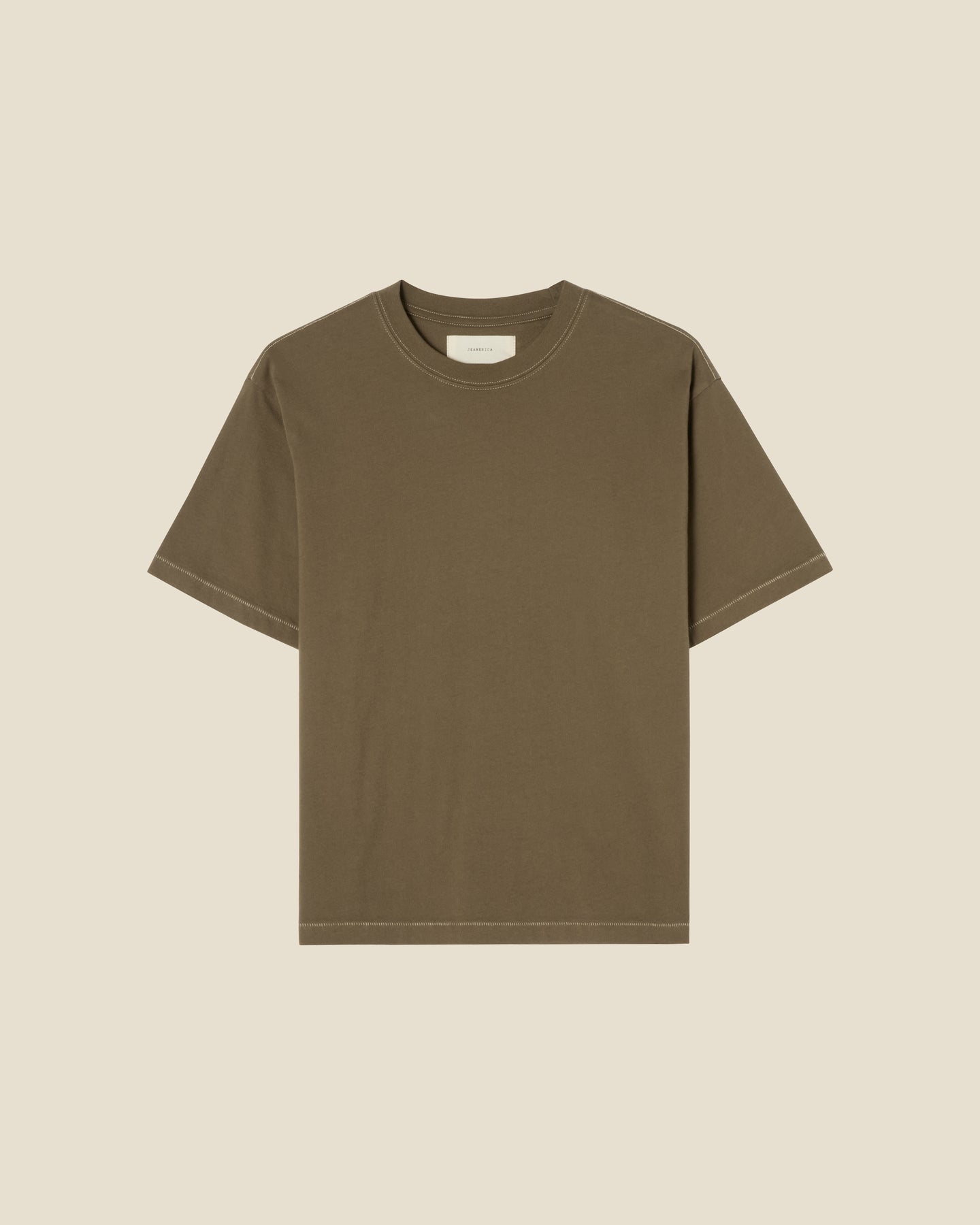 Zaza Khaki Green flat (beige background)