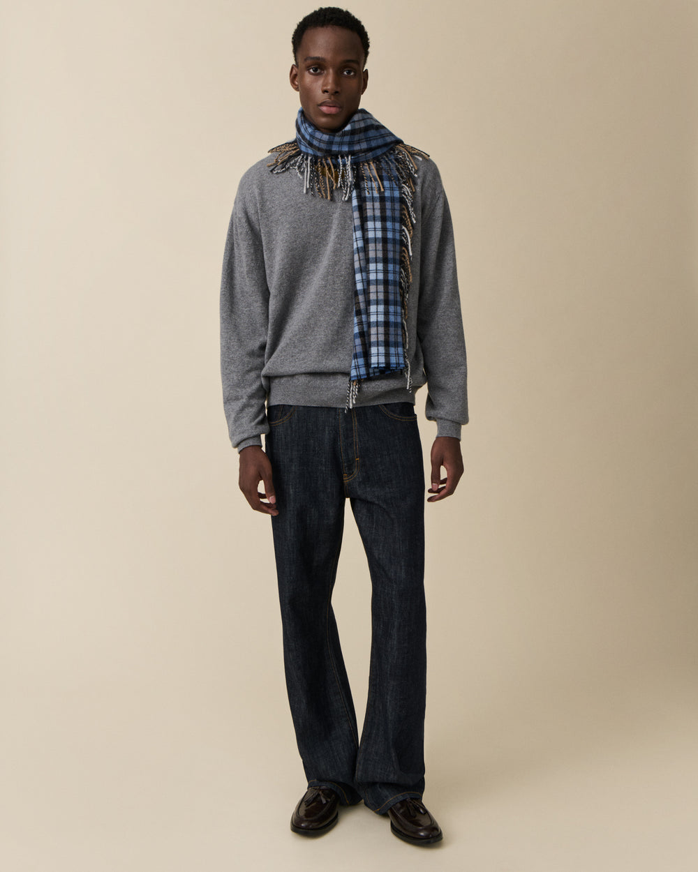 Aira Scarf Blue — JEANERICA Atelier x Begg x Co