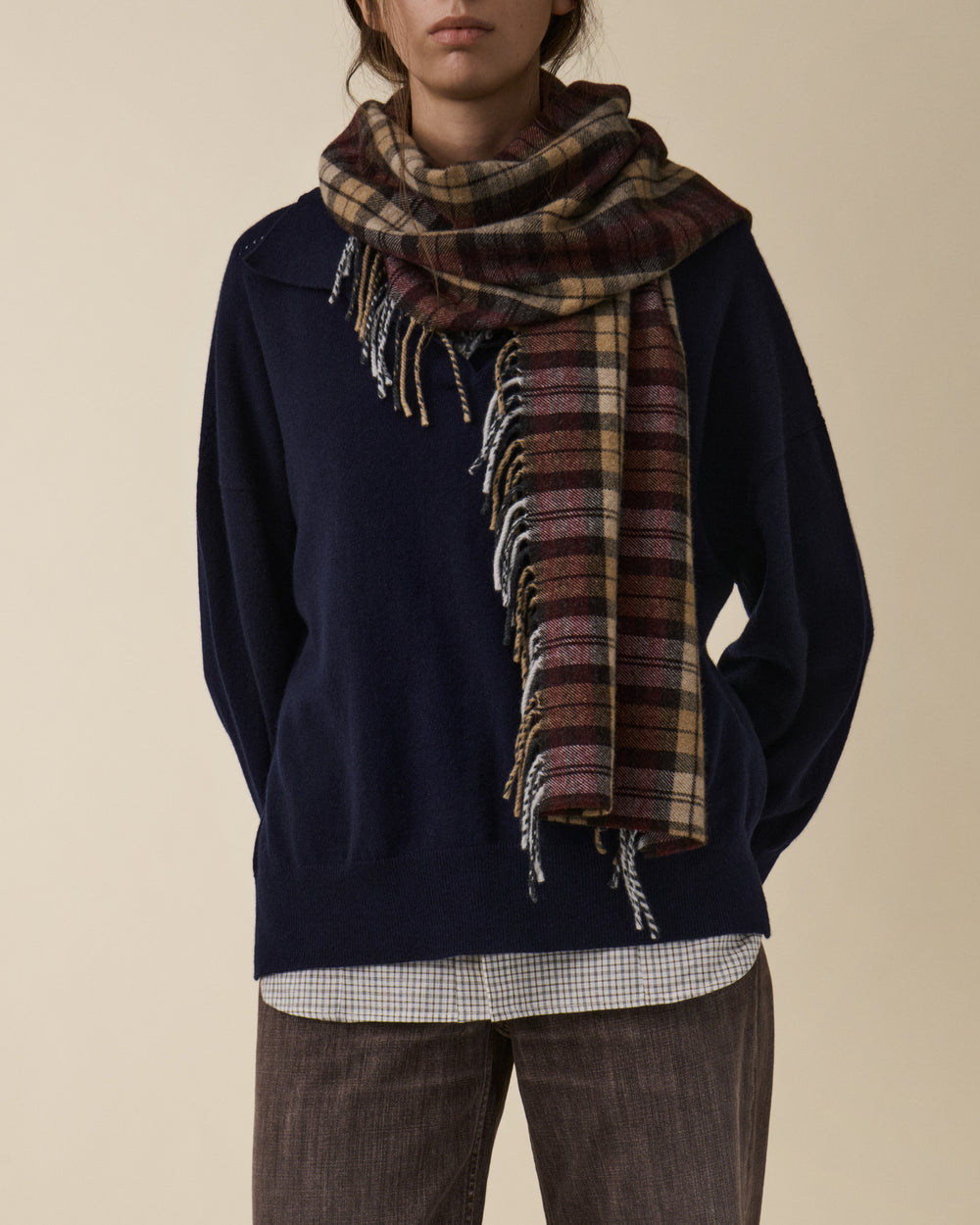 Aira Scarf Burgundy — JEANERICA Atelier x Begg x Co
