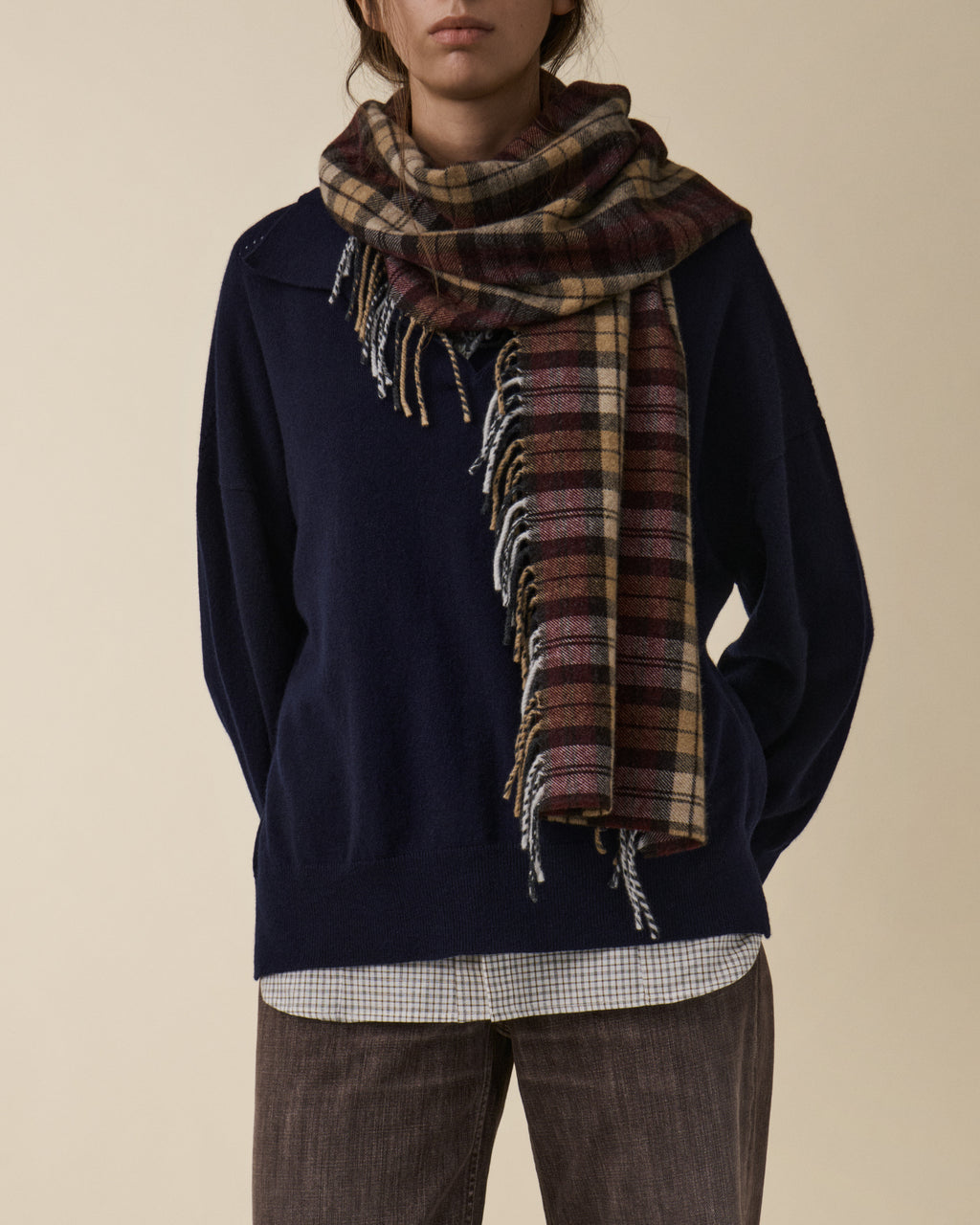 Aira Scarf Burgundy — JEANERICA Atelier x Begg x Co