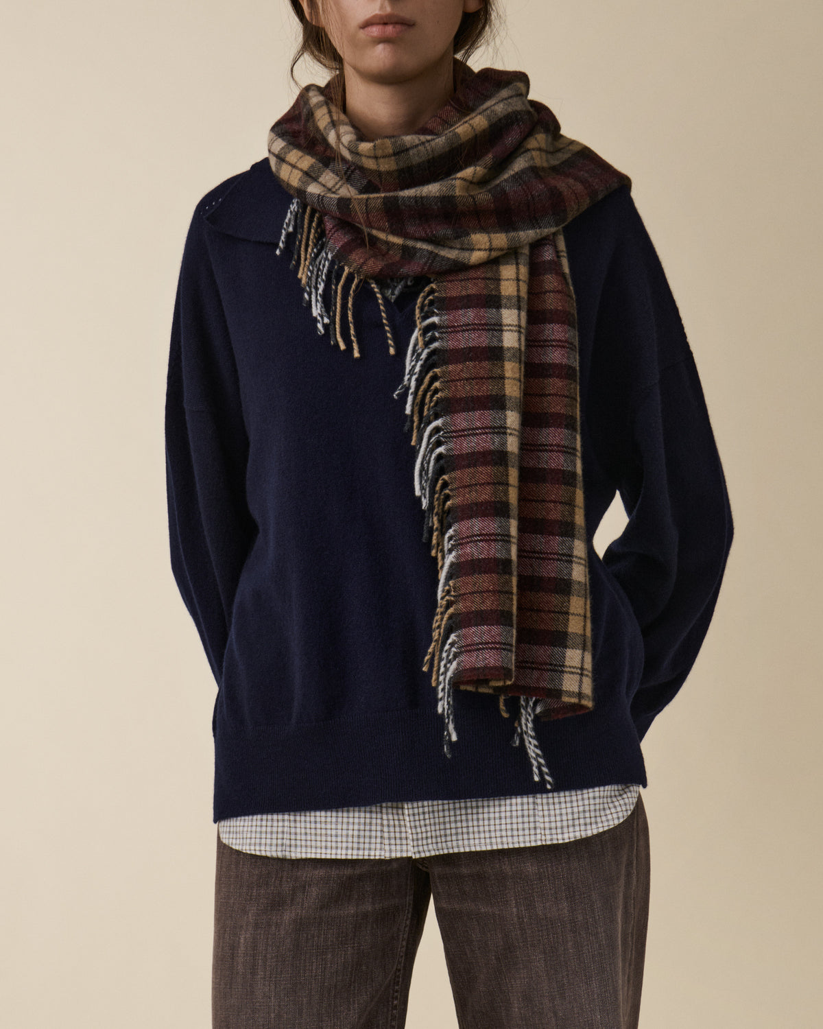 Aira Scarf Burgundy — JEANERICA Atelier x Begg x Co